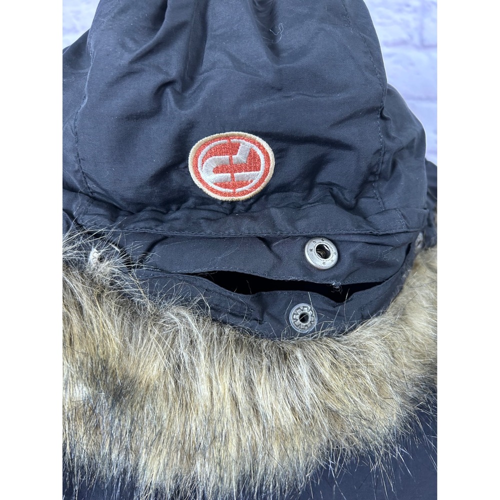 VTG Pepe Jeans London Mens Heavy Winter Parka Jacket Black Faux Fur Hood NWT - Picture 13 of 15